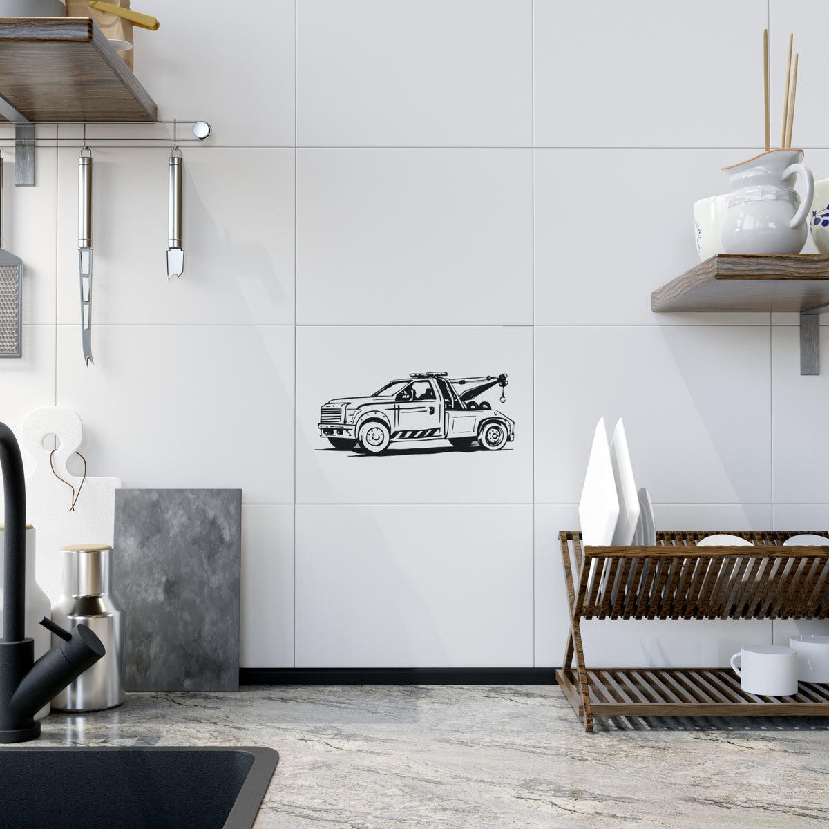 Wheel Lift Tow Truck Ceramic Photo Tile