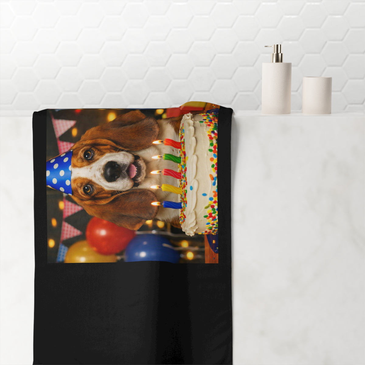Birthday Buddy Basset Mink-Cotton Beach Towel