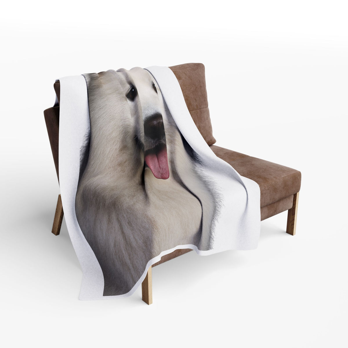 Samoyed Head Arctic Fleece Blanket