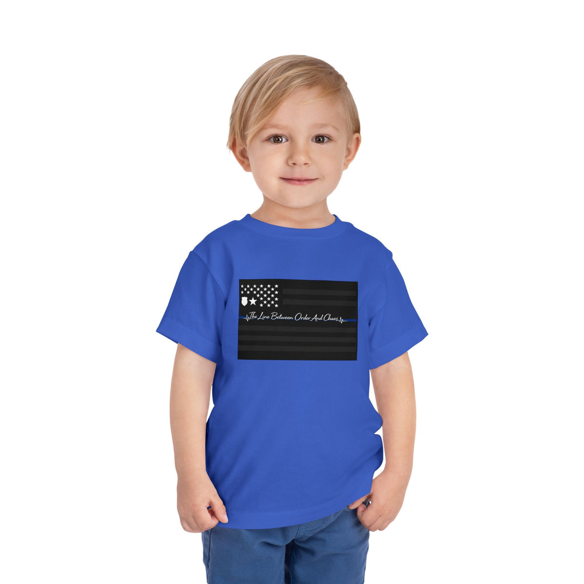 Thin Blue Line Toddler Unisex Short Sleeve Crewneck Tee