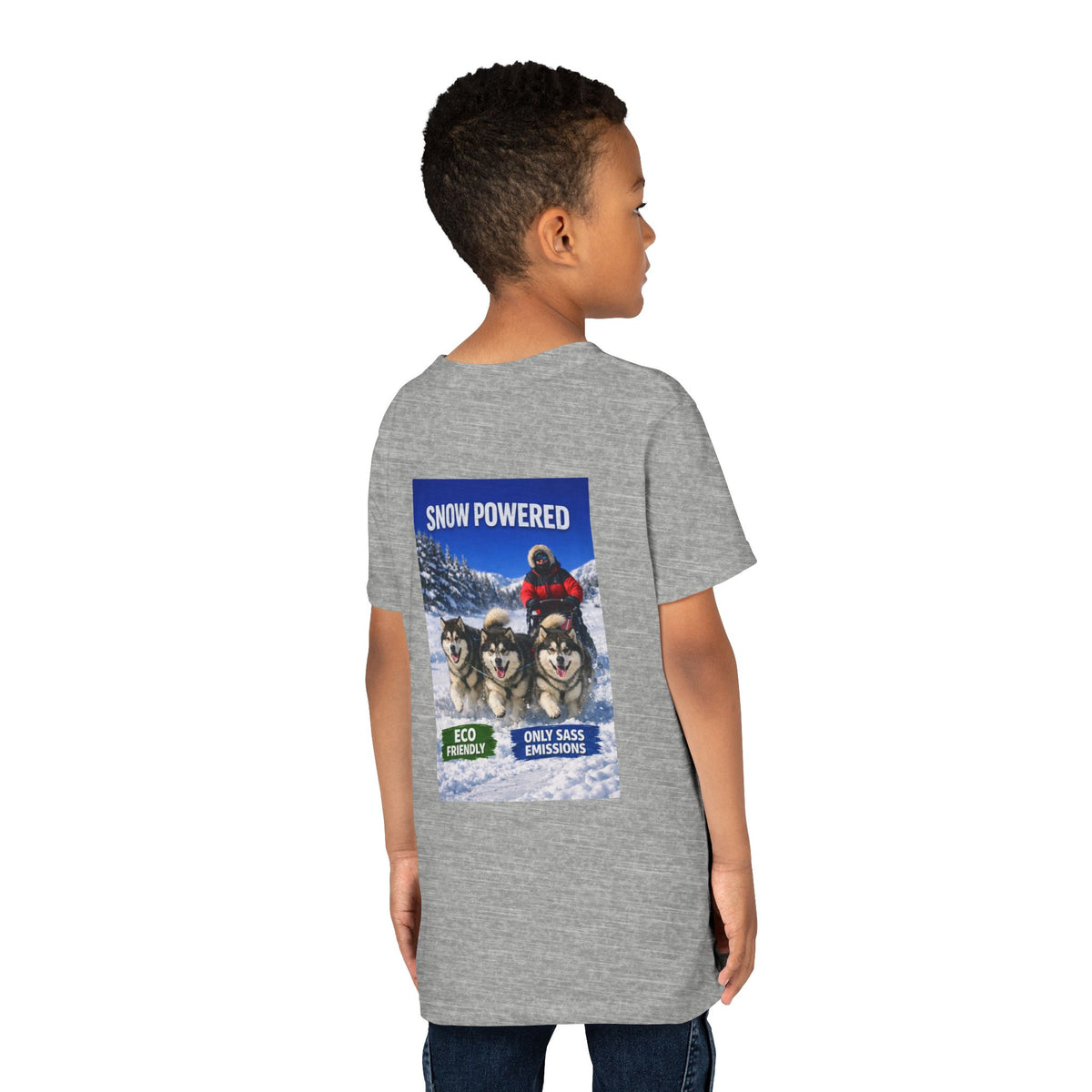 Snow Powered Youth Unisex Short Sleeve Crewneck Tee