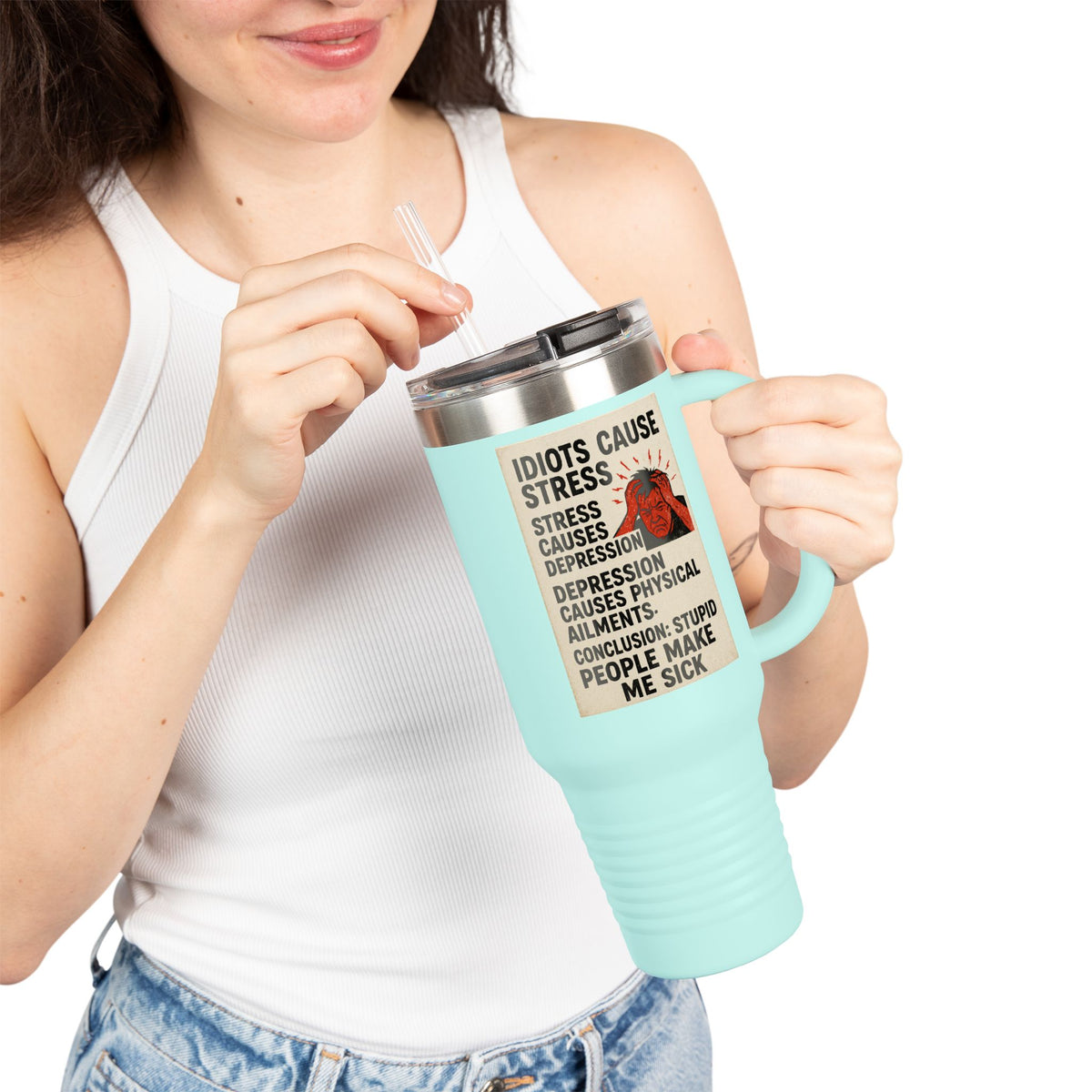 Stupid People Insulated Travel Mug