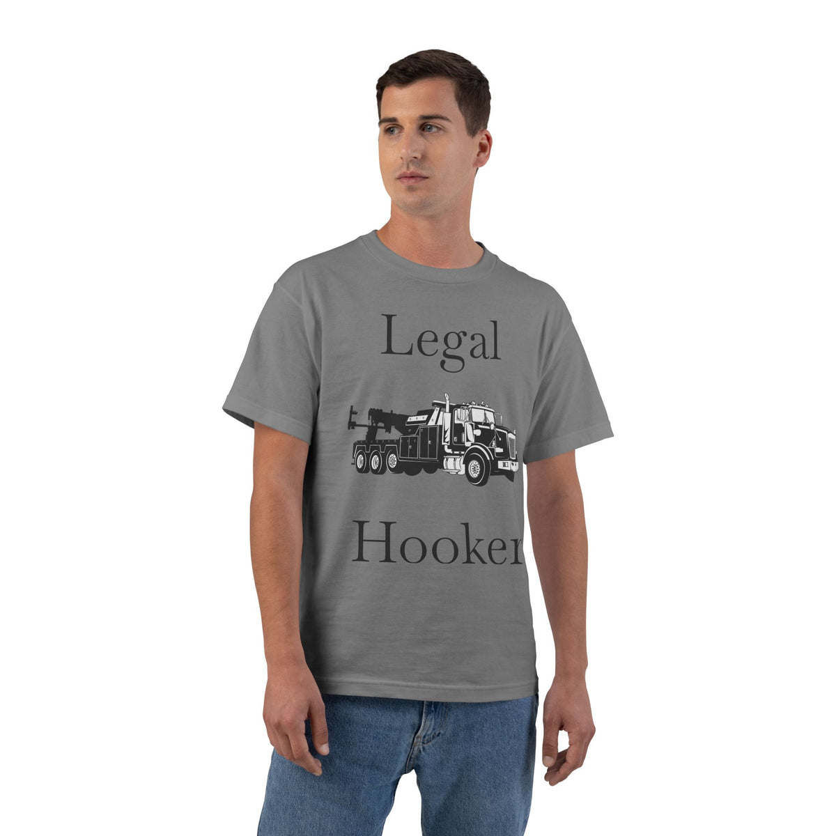 Legal H**ker Heavy Tow Truck Men's Short-Sleeve Crewneck Tee