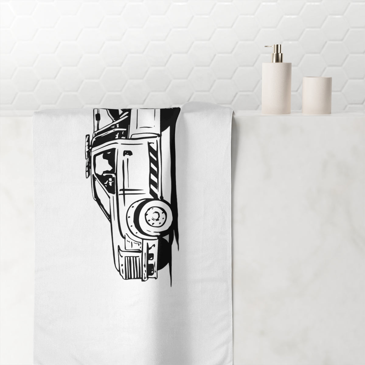 Wheel Lift Tow Truck Mink-Cotton Beach Towel