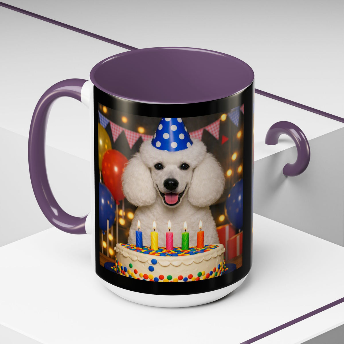 Birthday Buddy Poodle 2-Tone Coffee Mug