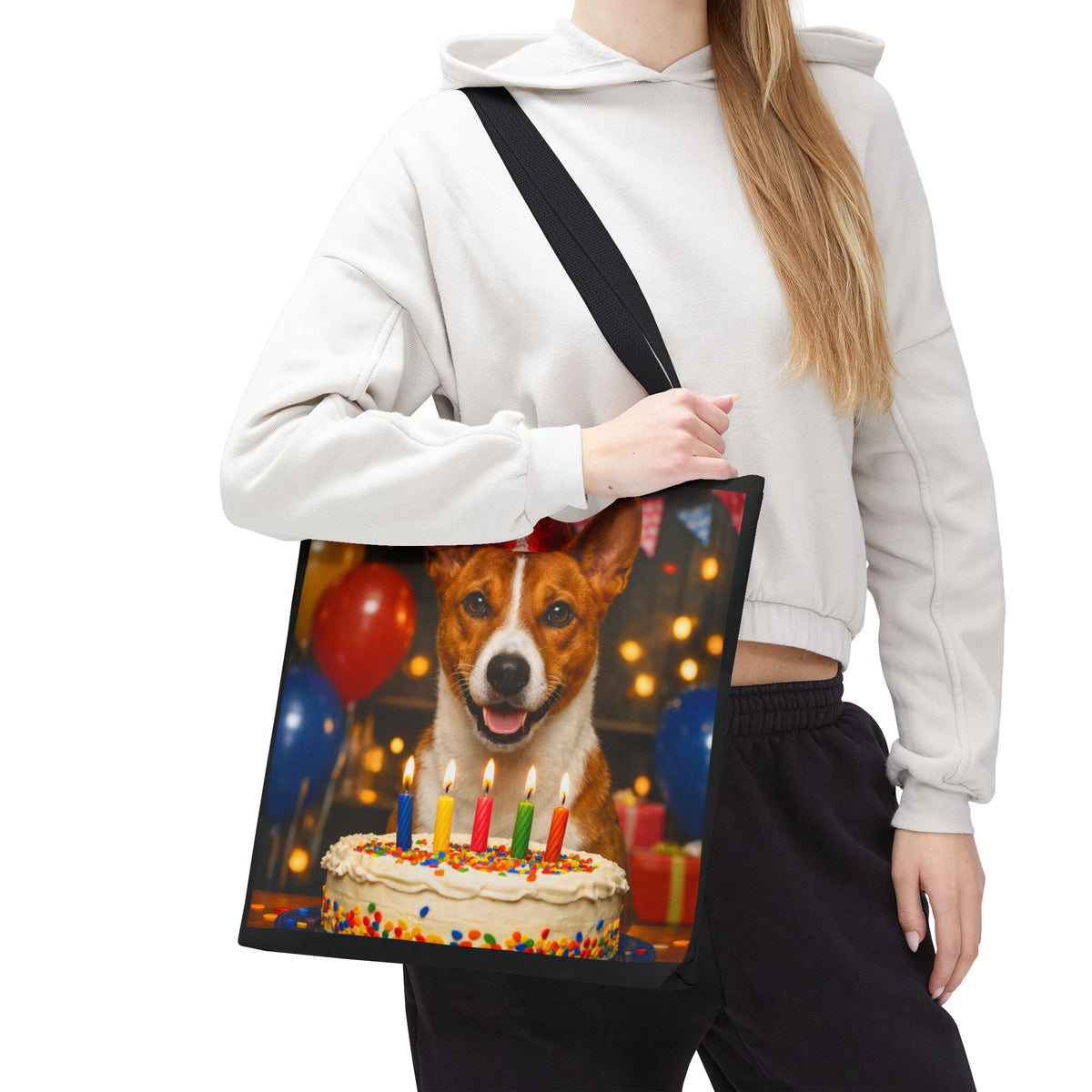 Birthday Buddy Basenji Tote Bag