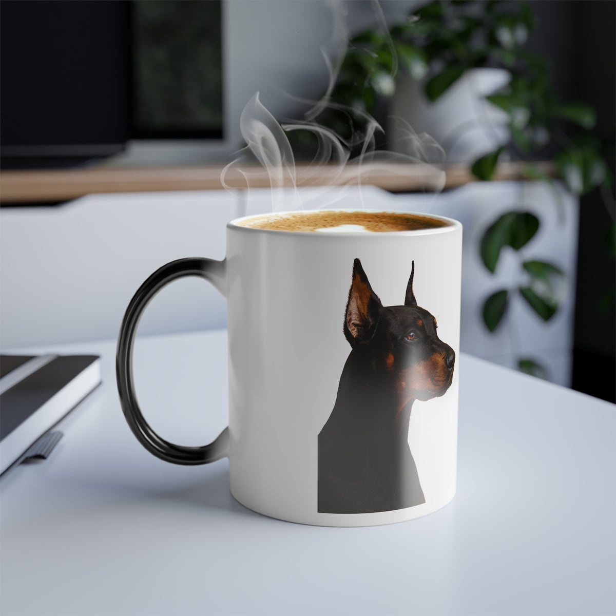 Doberman Head Color Changing Mug