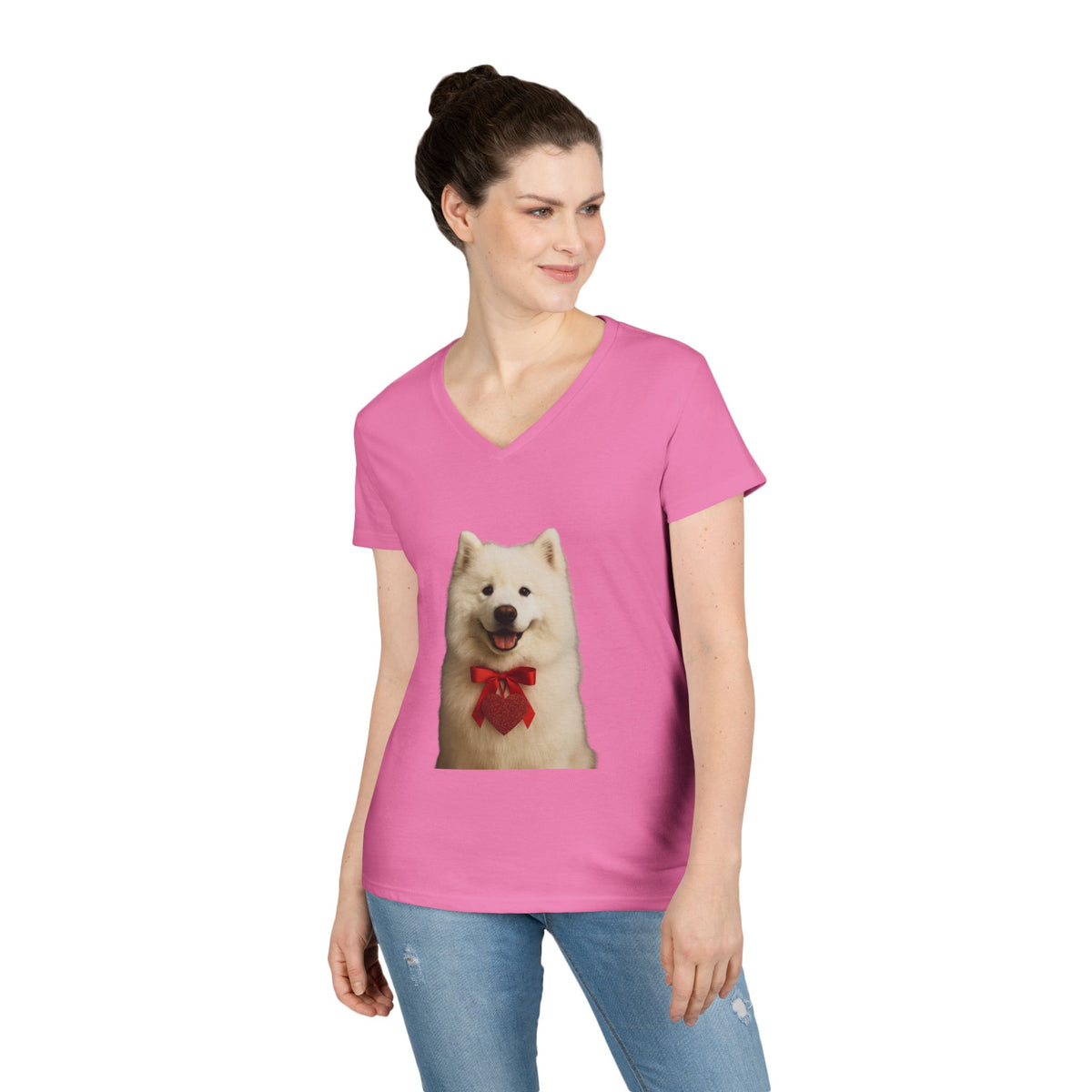 Cupid's Companion Samoyed Women's V-Neck Tee