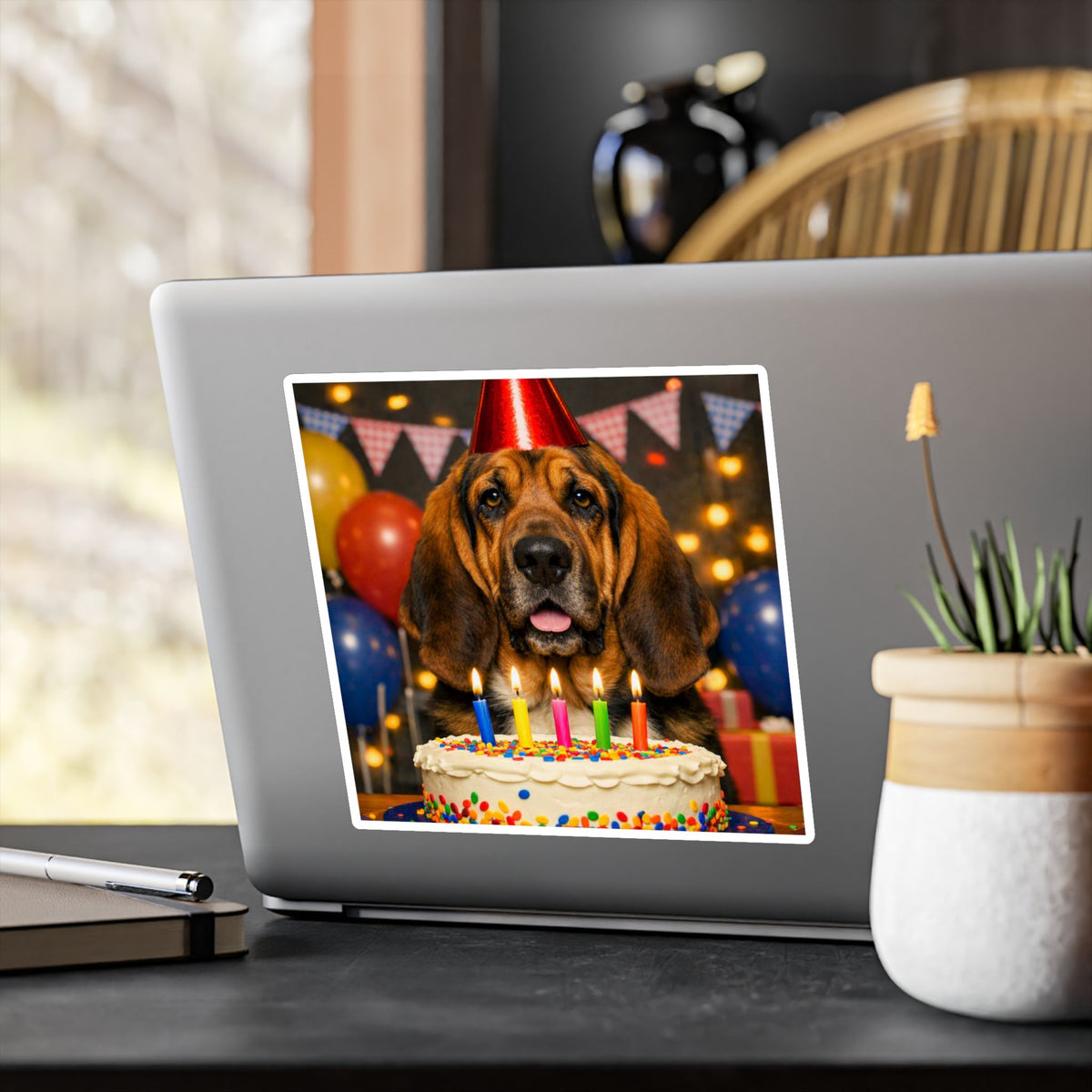 Birthday Buddy Bloodhound Vinyl Decal