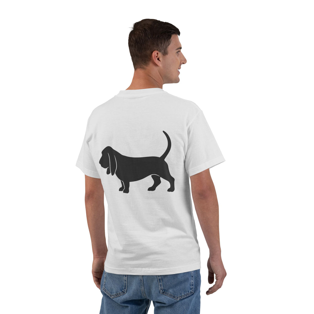 Basset Silhouette Men's Short-Sleeve Crewneck Tee