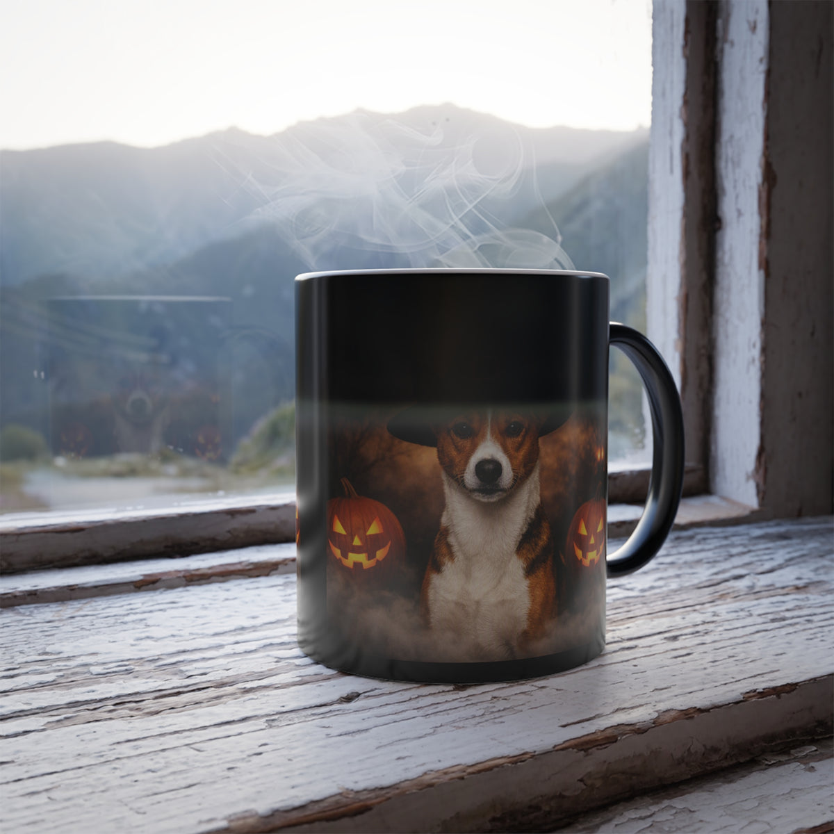 Witch Hat Pack Basenji Color Changing Mug