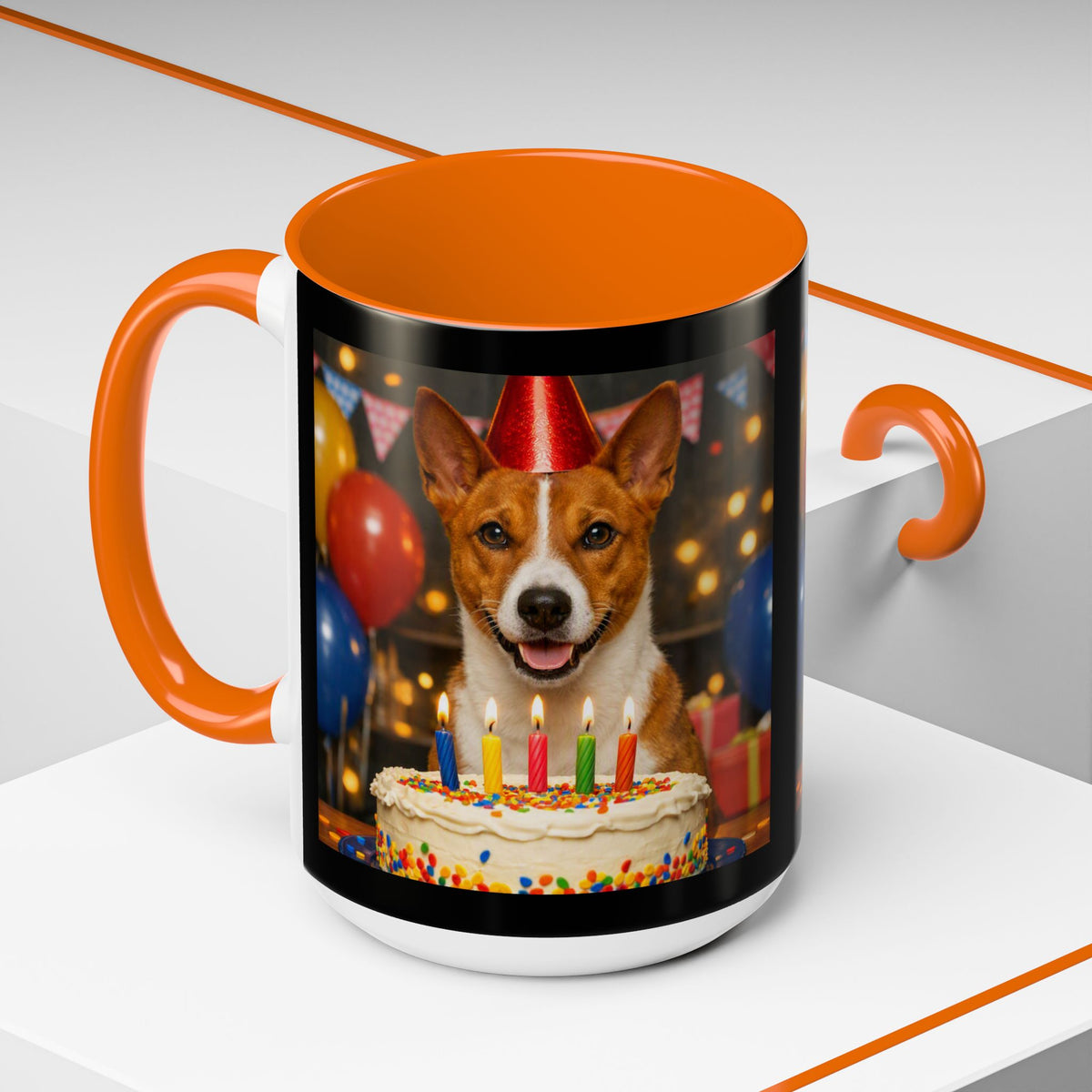 Birthday Buddy Basenji 2-Tone Coffee Mug
