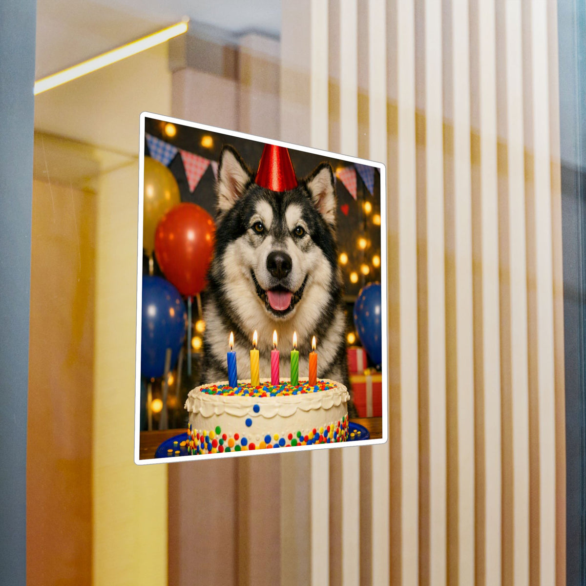 Birthday Buddy Malamute Vinyl Decal