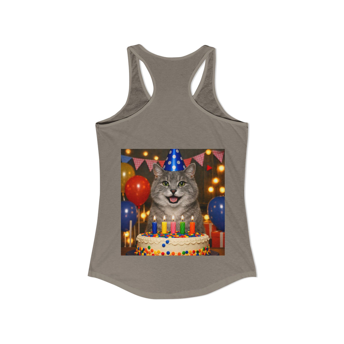Birthday Buddy Cat Women's Racerback Tank