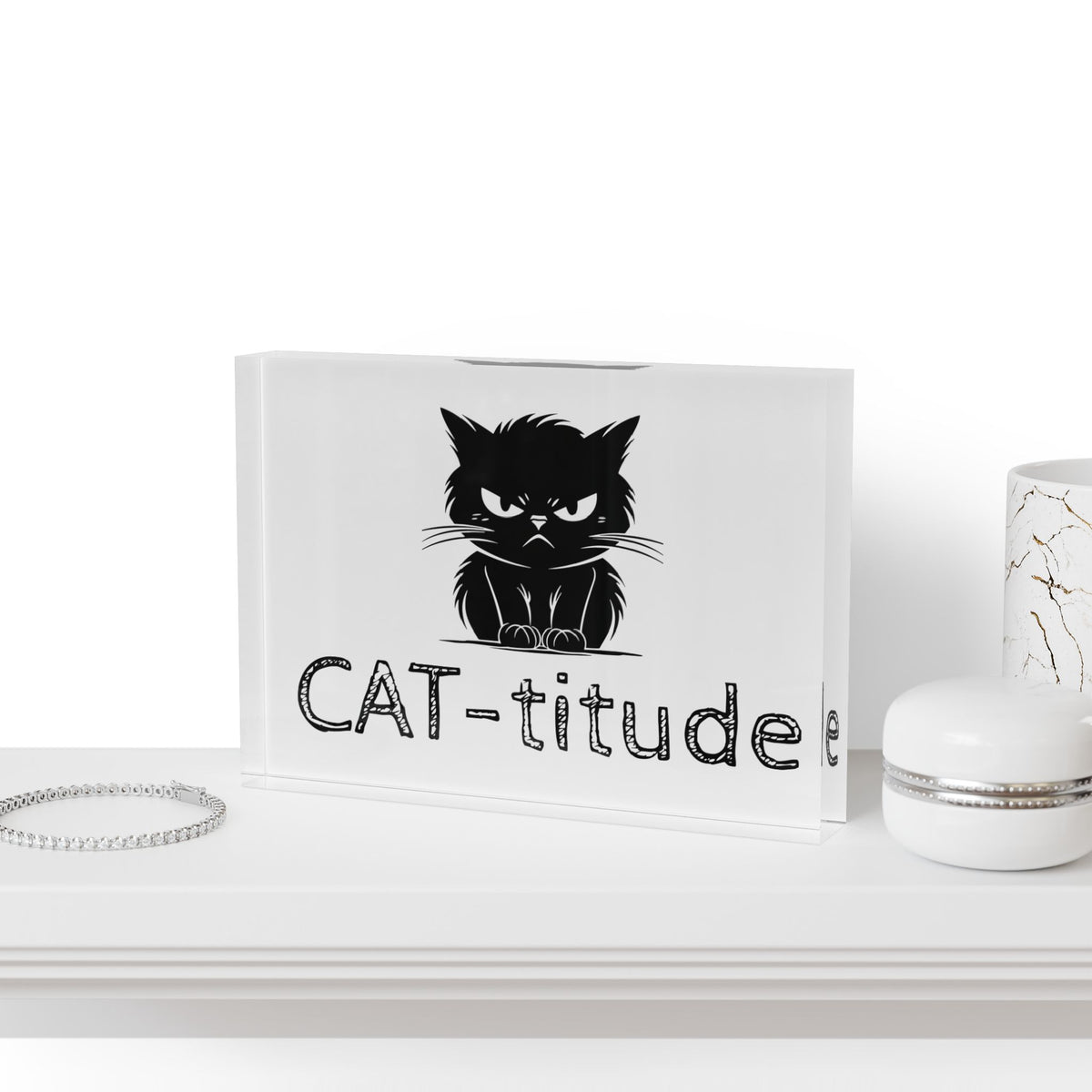 CAT-titude Acrylic Photo Block