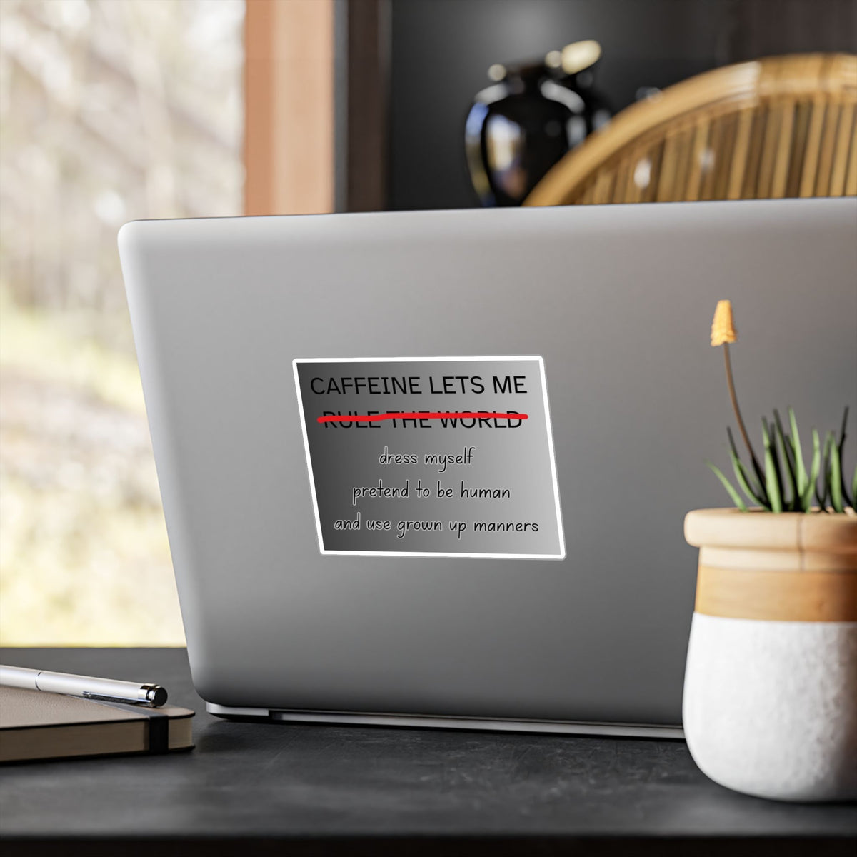 Caffeine Lets Me Vinyl Decal