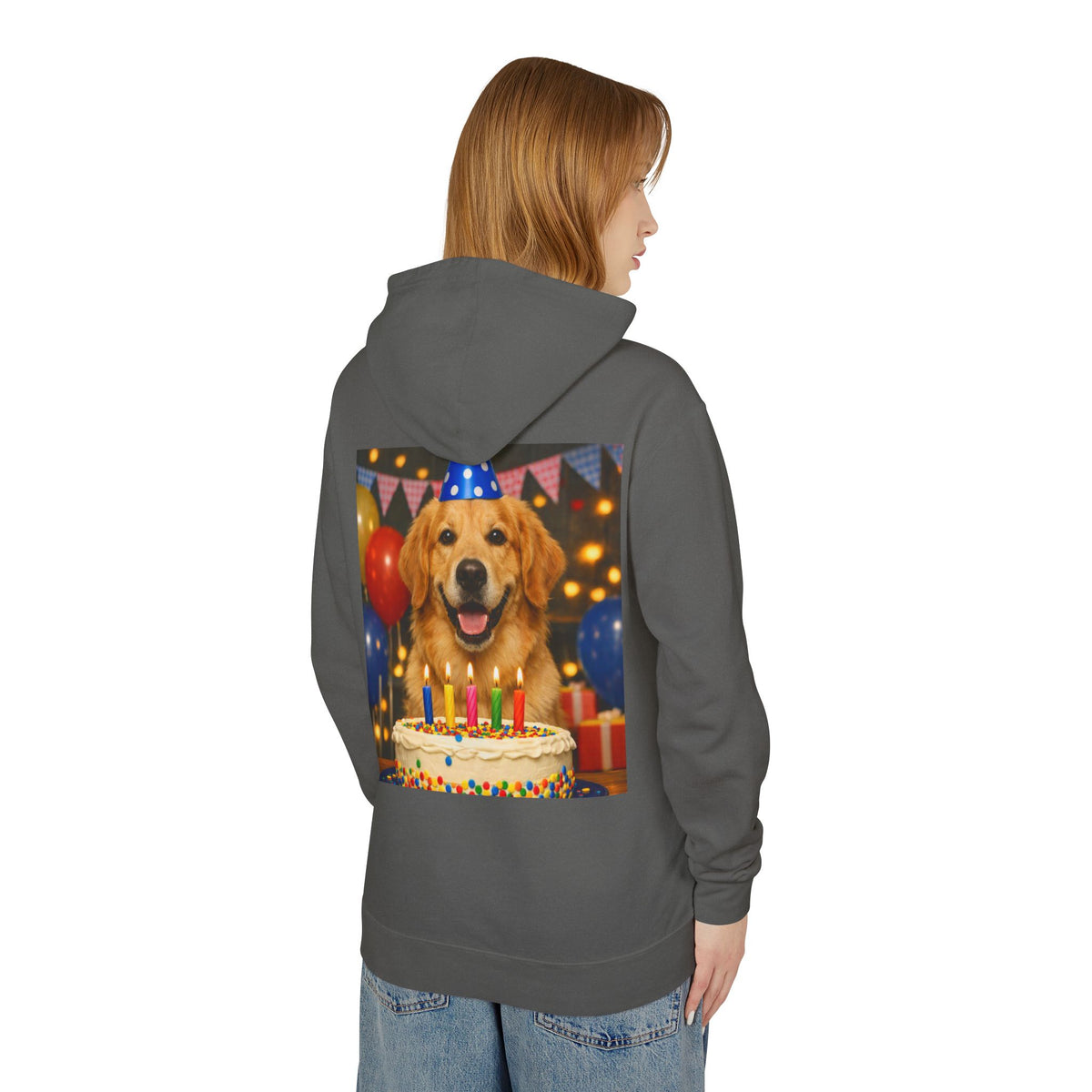 Birthday Buddy Golden Unisex Lightweight Hoodie