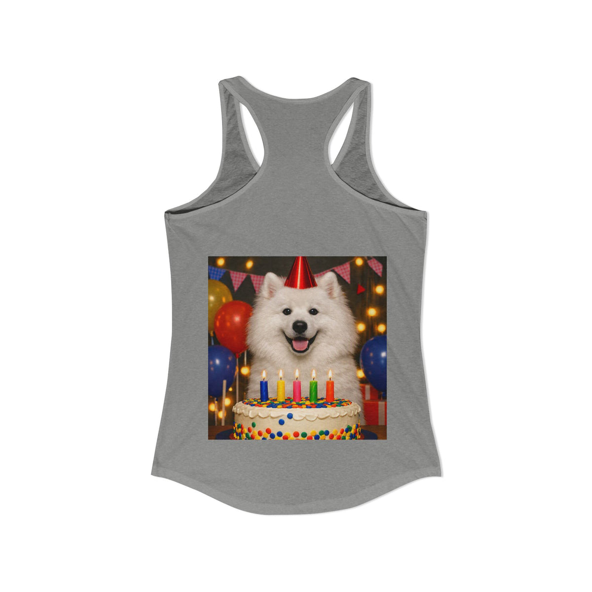 Birthday Buddy Samoyed Women's Racerback Tank