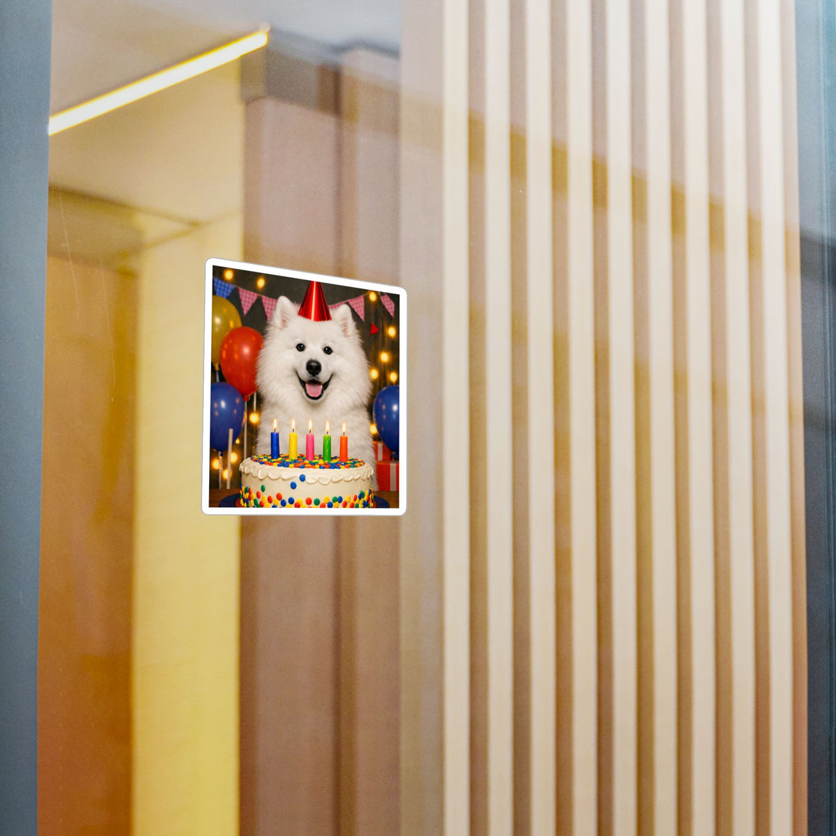 Birthday Buddy Samoyed Vinyl Decal