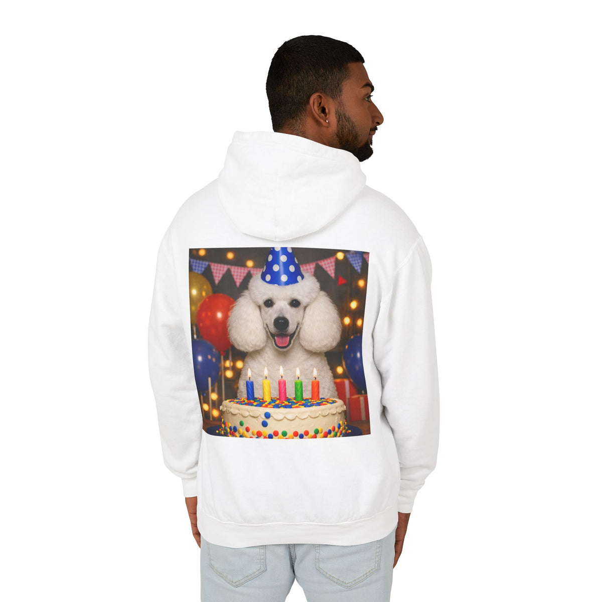 Birthday Buddy Poodle Unisex Lightweight Hoodie