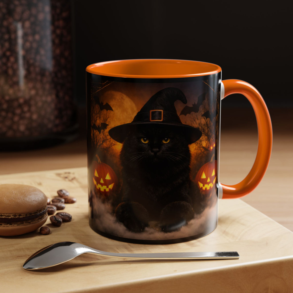 Witch Hat Pack Cat 2-Tone Coffee Mug