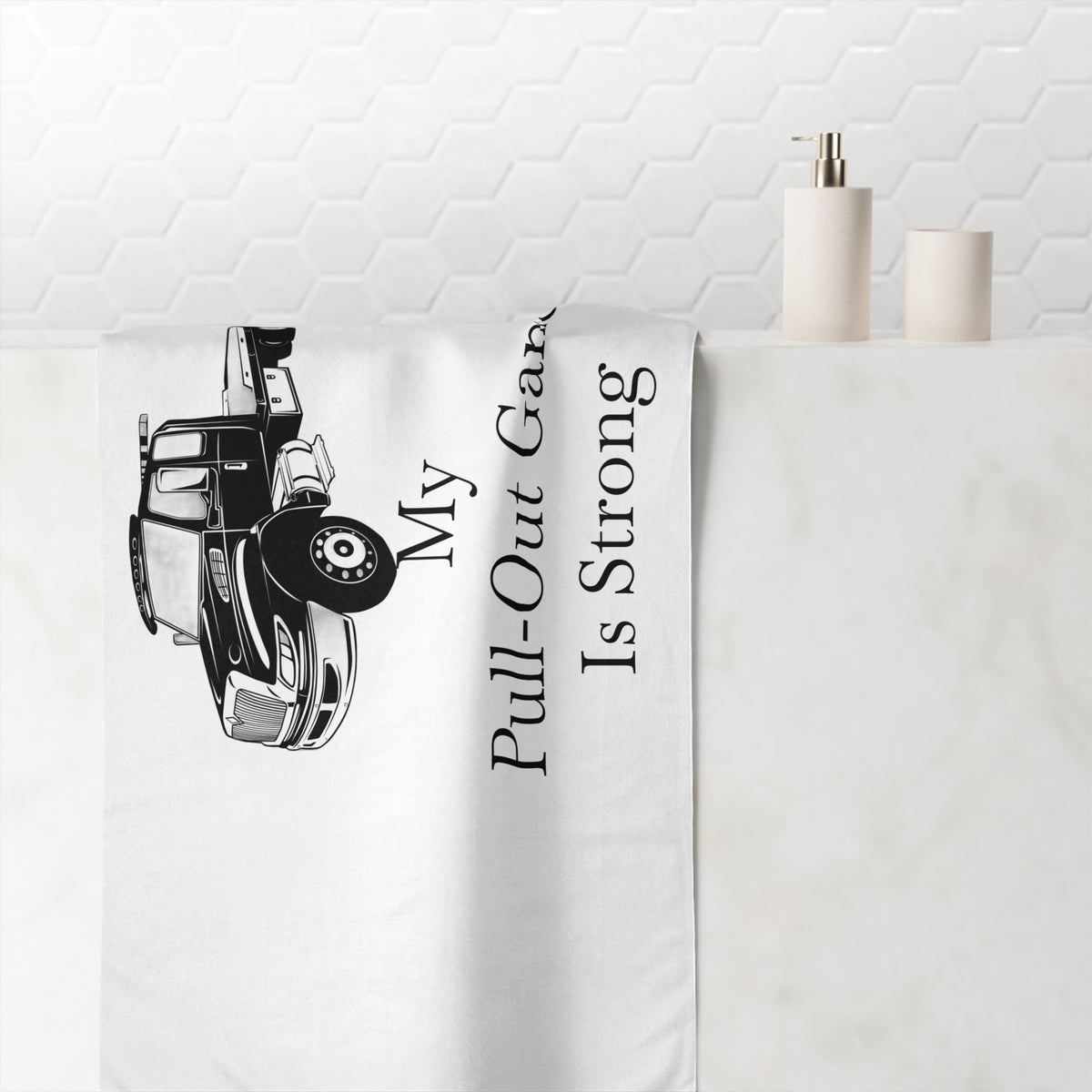 Pull Out Flatbed Tow Truck Mink-Cotton Beach Towel