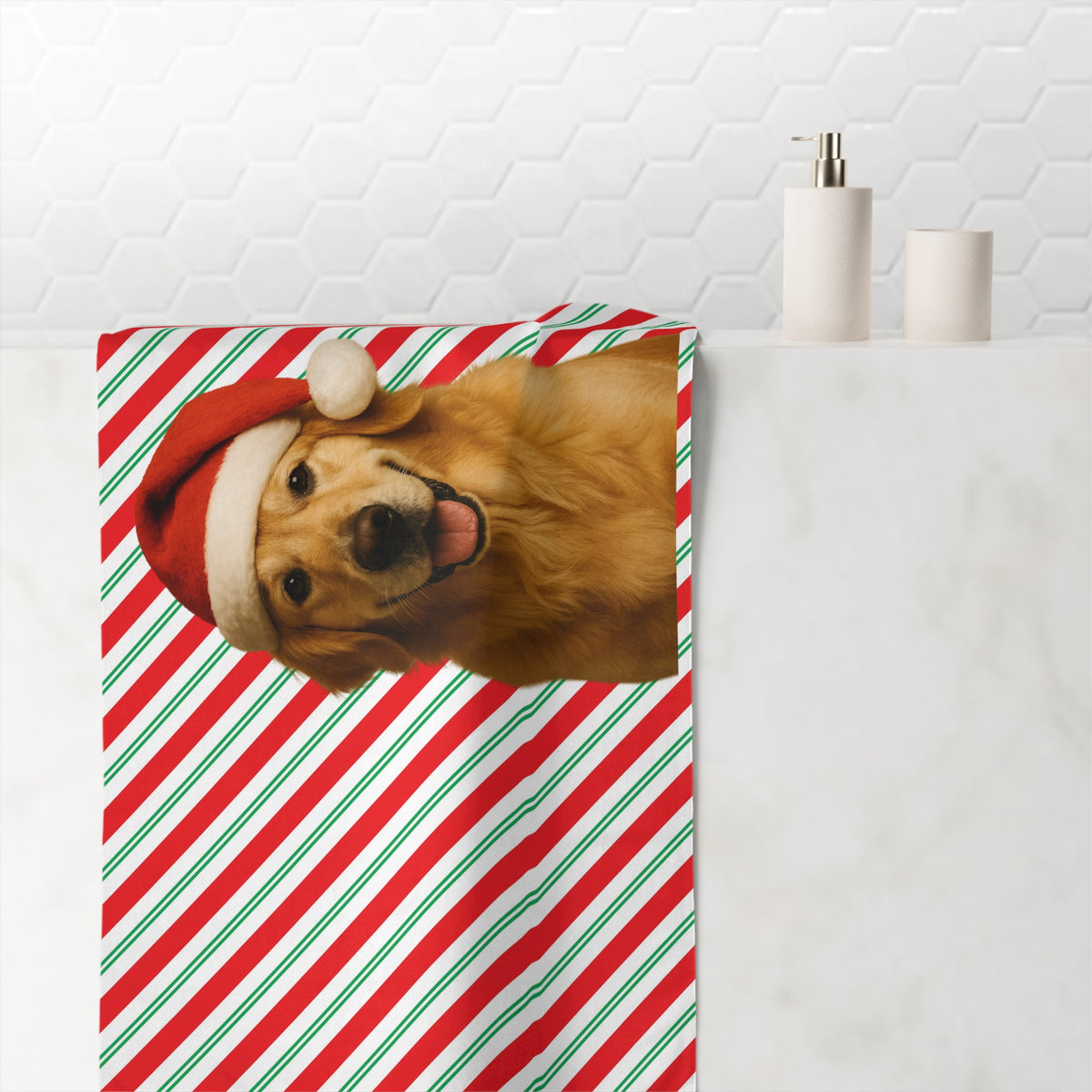 Santa Paws Golden Mink-Cotton Beach Towel