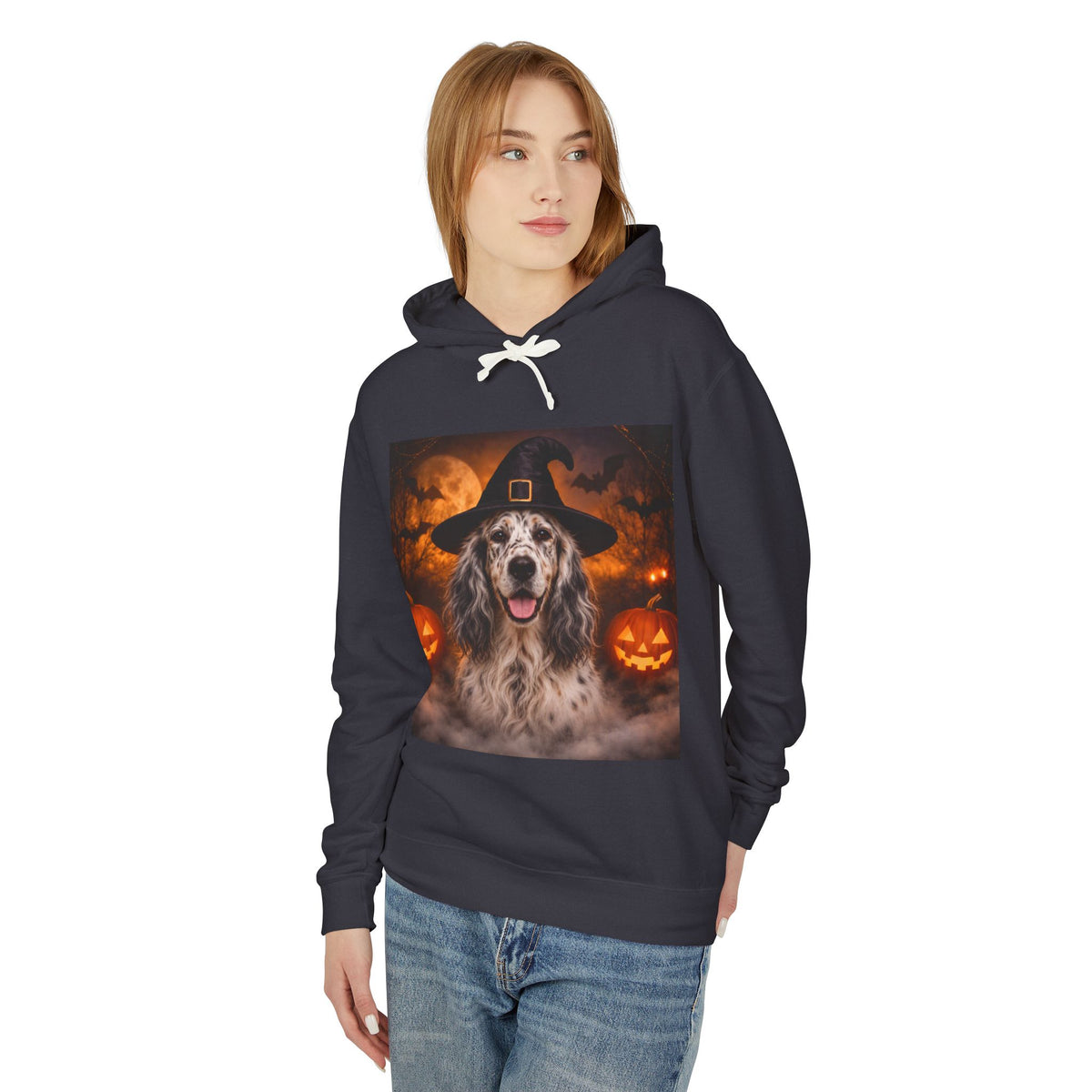 Witch Hat Pack English Setter Unisex Lightweight Hoodie