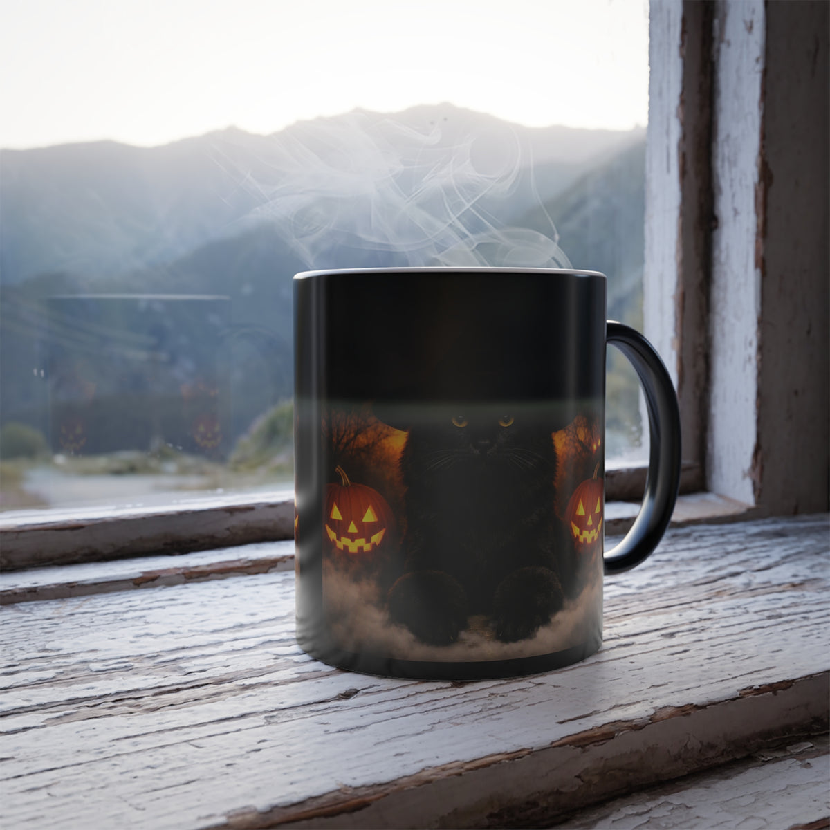 Witch Hat Pack Cat Color Changing Mug