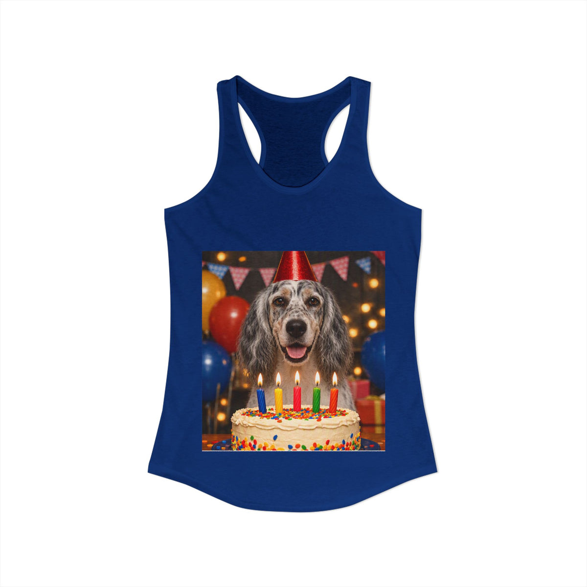 Birthday Buddy English Setter Women's Racerback Tank