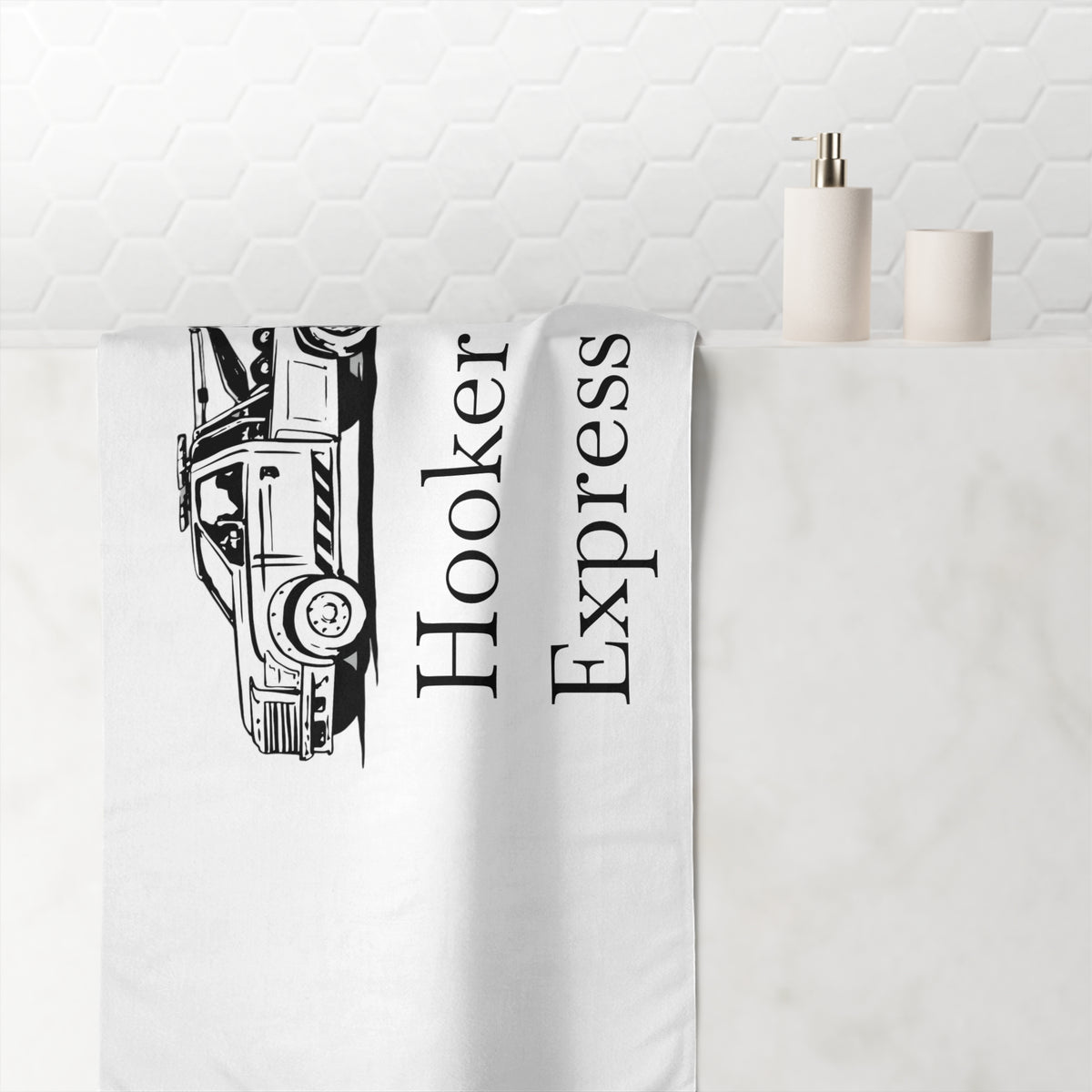 H**ker Express Wheel Lift Tow Truck Mink-Cotton Beach Towel