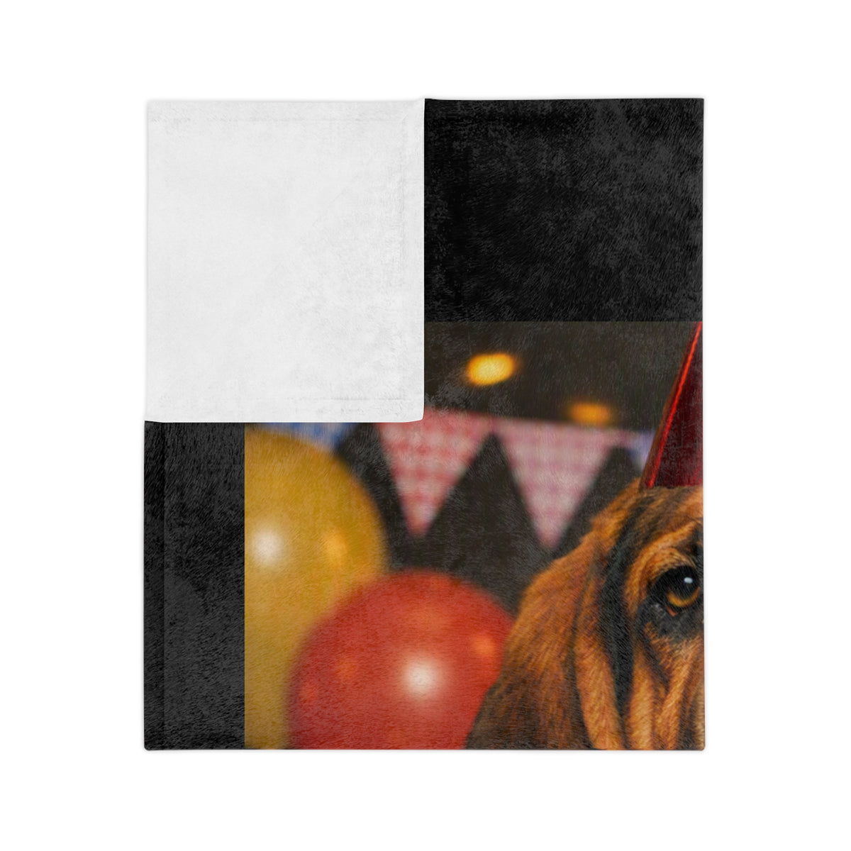 Birthday Buddy Bloodhound Velveteen Microfiber Blanket