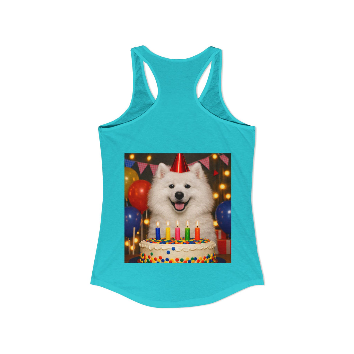 Birthday Buddy Samoyed Women's Racerback Tank