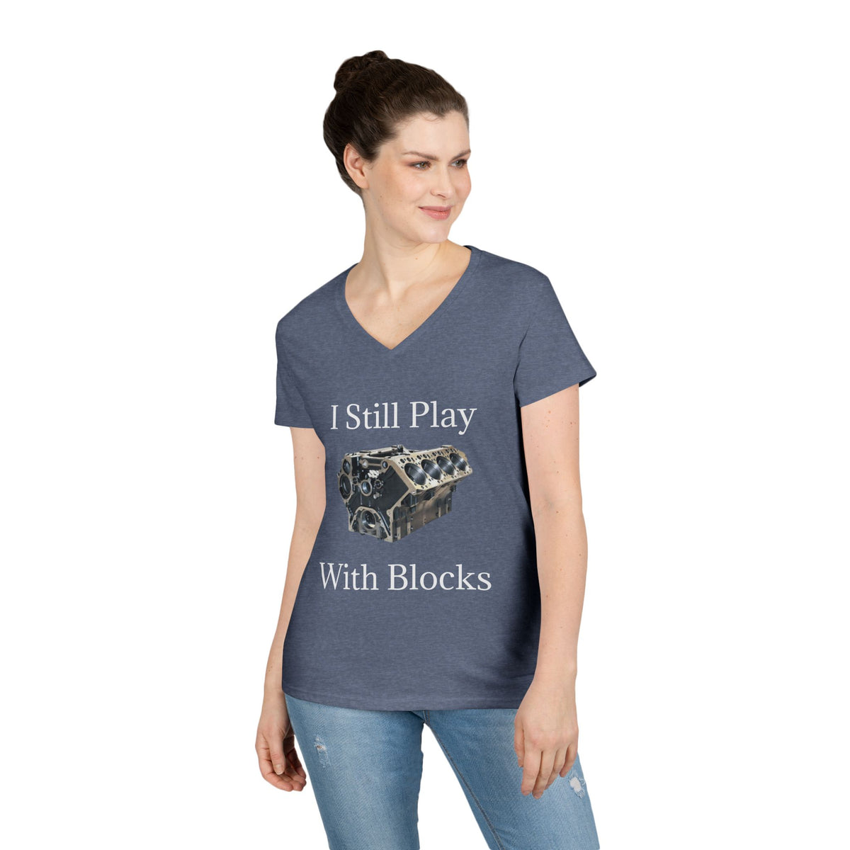 Play With Blocks Women's V-Neck Tee