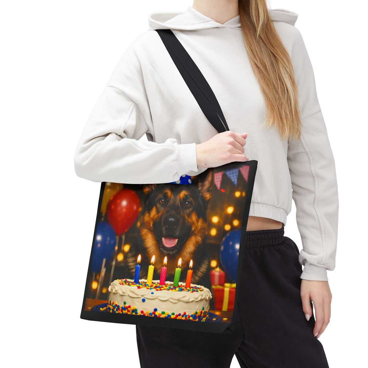 Birthday Buddy German Shepherd Tote Bag