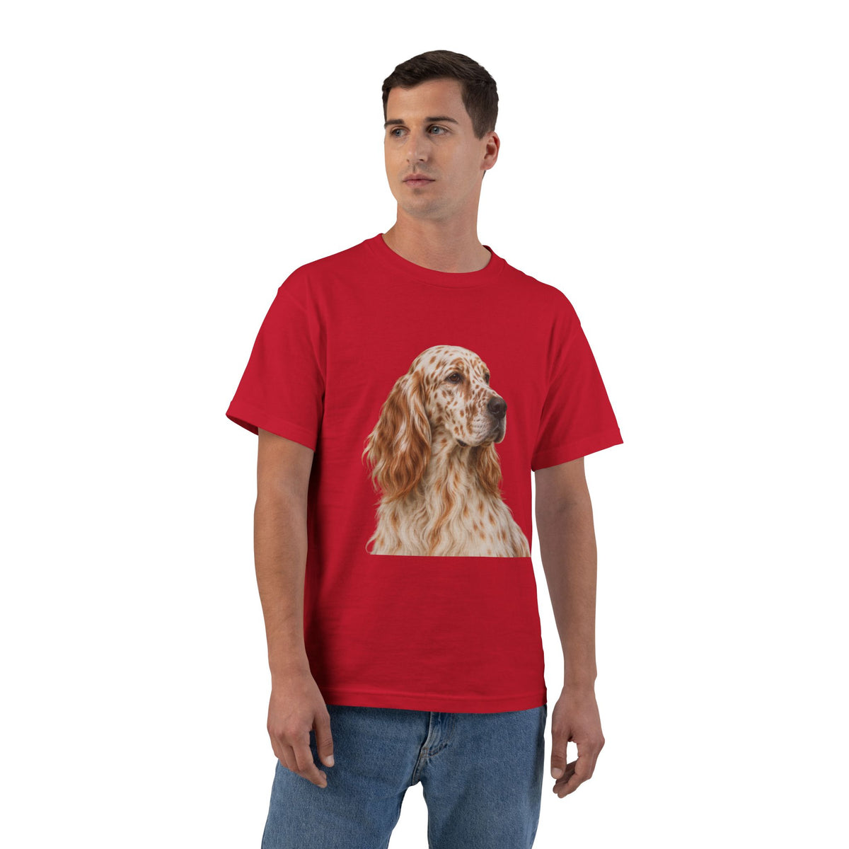 English Setter Head Men's Short-Sleeve Crewneck Tee