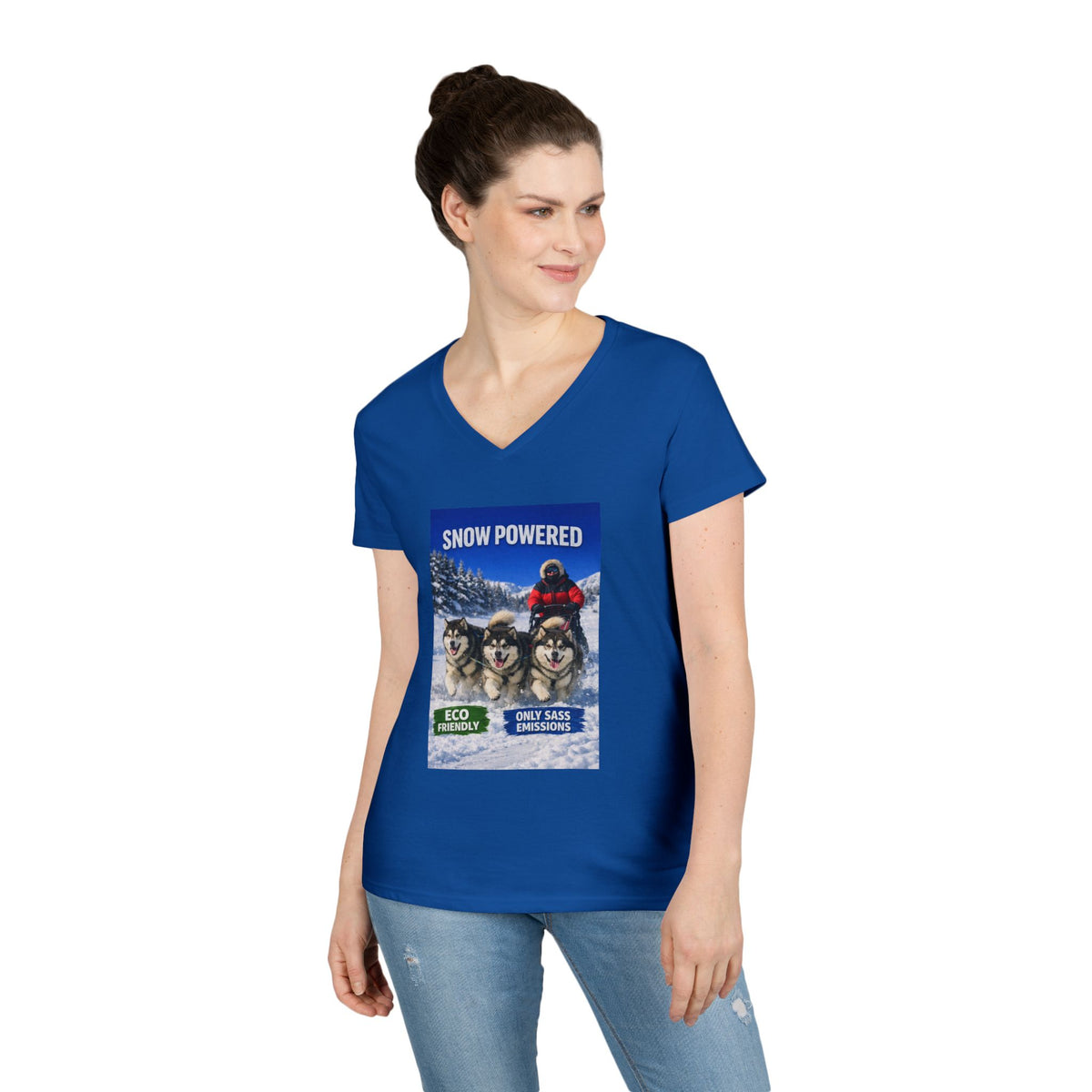 Snow Powered Women's V-Neck Tee