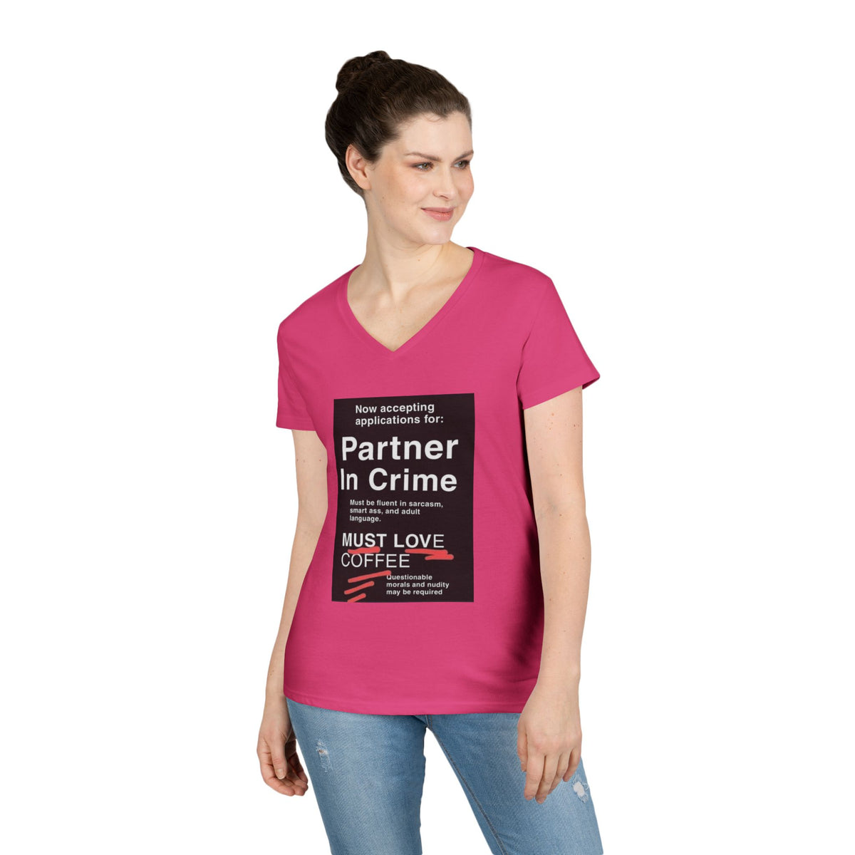 Partner In Crime Women's V-Neck Tee