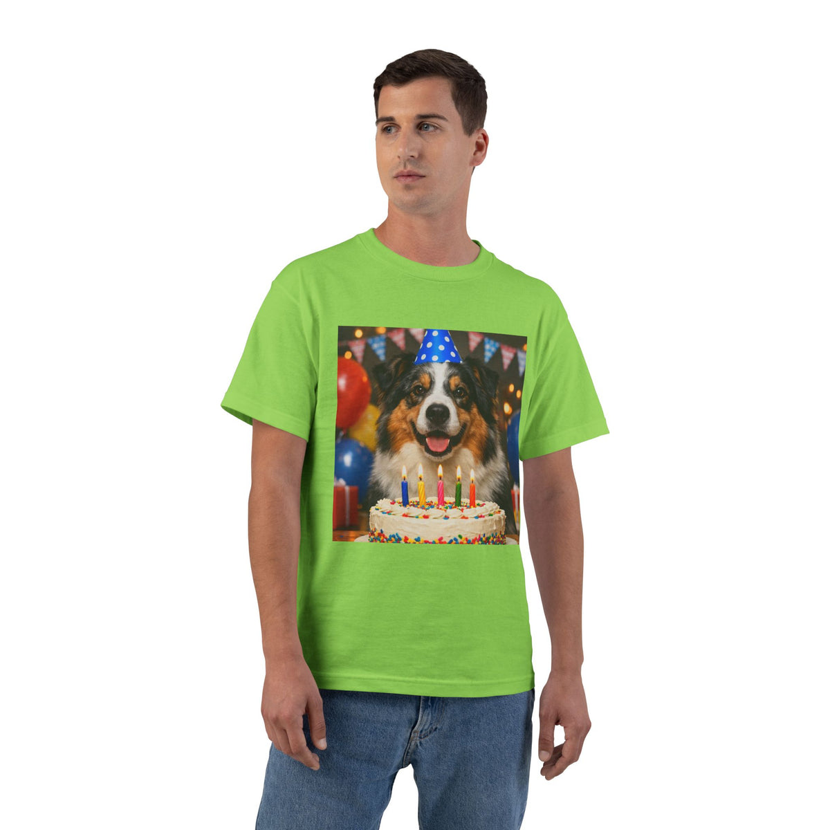 Birthday Buddy Aussie Men's Short-Sleeve Crewneck Tee
