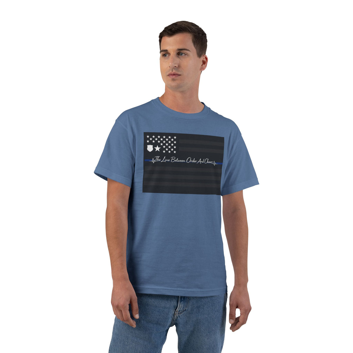 Thin Blue Line Men's Short-Sleeve Crewneck Tee