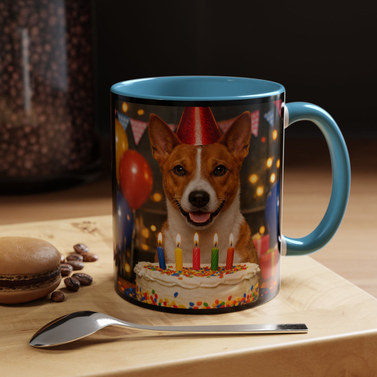 Birthday Buddy Basenji 2-Tone Coffee Mug