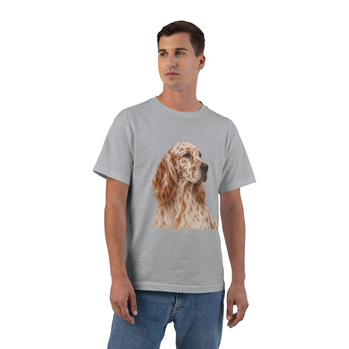 English Setter Head Men's Short-Sleeve Crewneck Tee