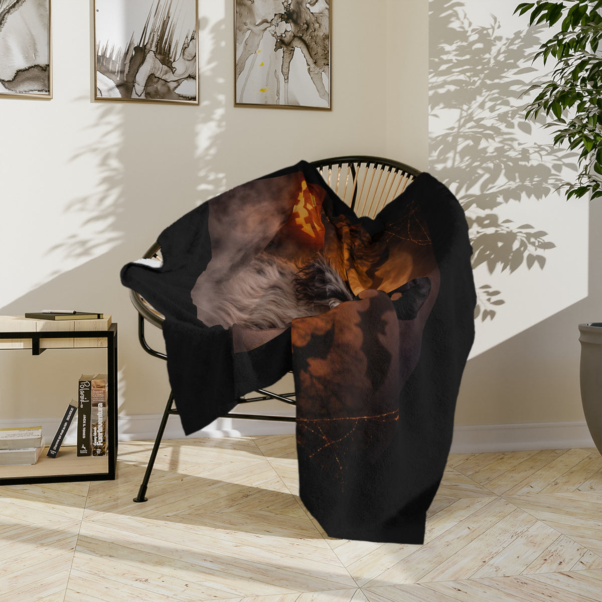 Witch Hat Pack English Setter Velveteen Microfiber Blanket
