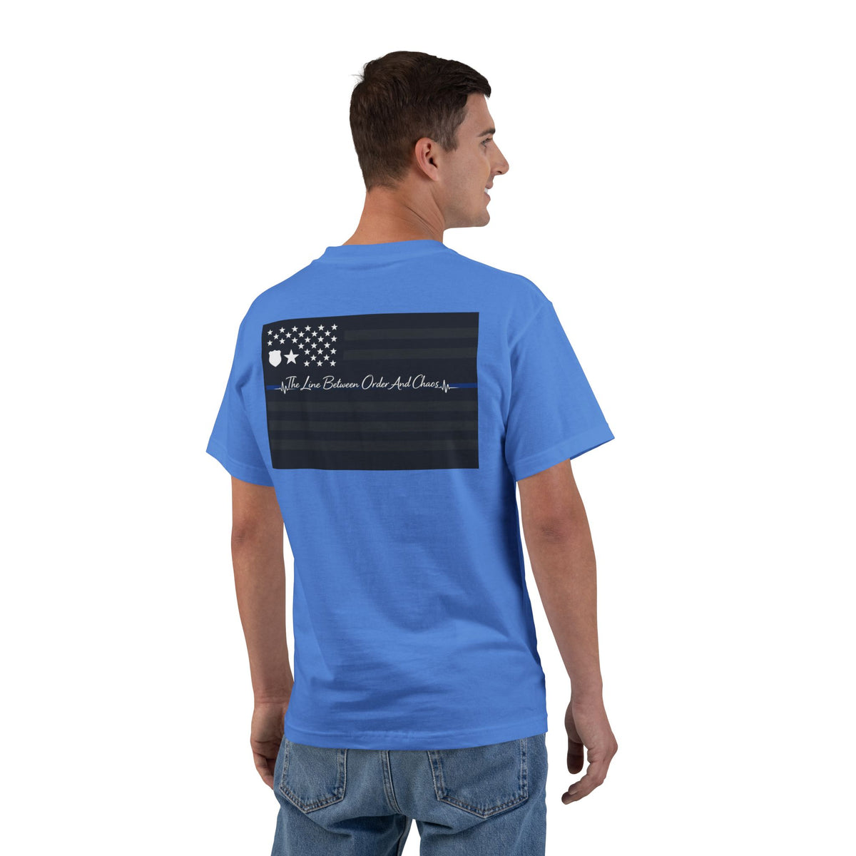 Thin Blue Line Men's Short-Sleeve Crewneck Tee