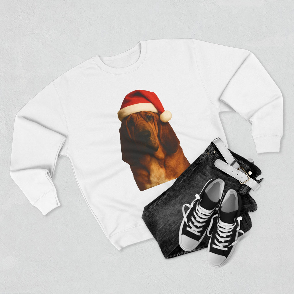 Santa Paws Bloodhound Unisex Crewneck Sweatshirt