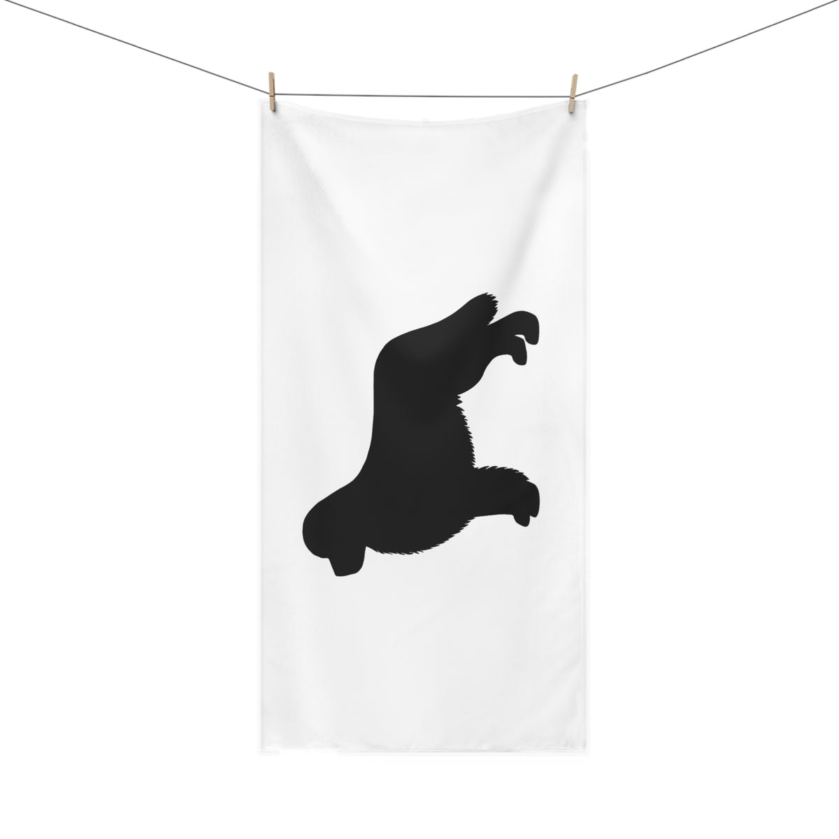 Newfie Silhouette Mink-Cotton Beach Towel