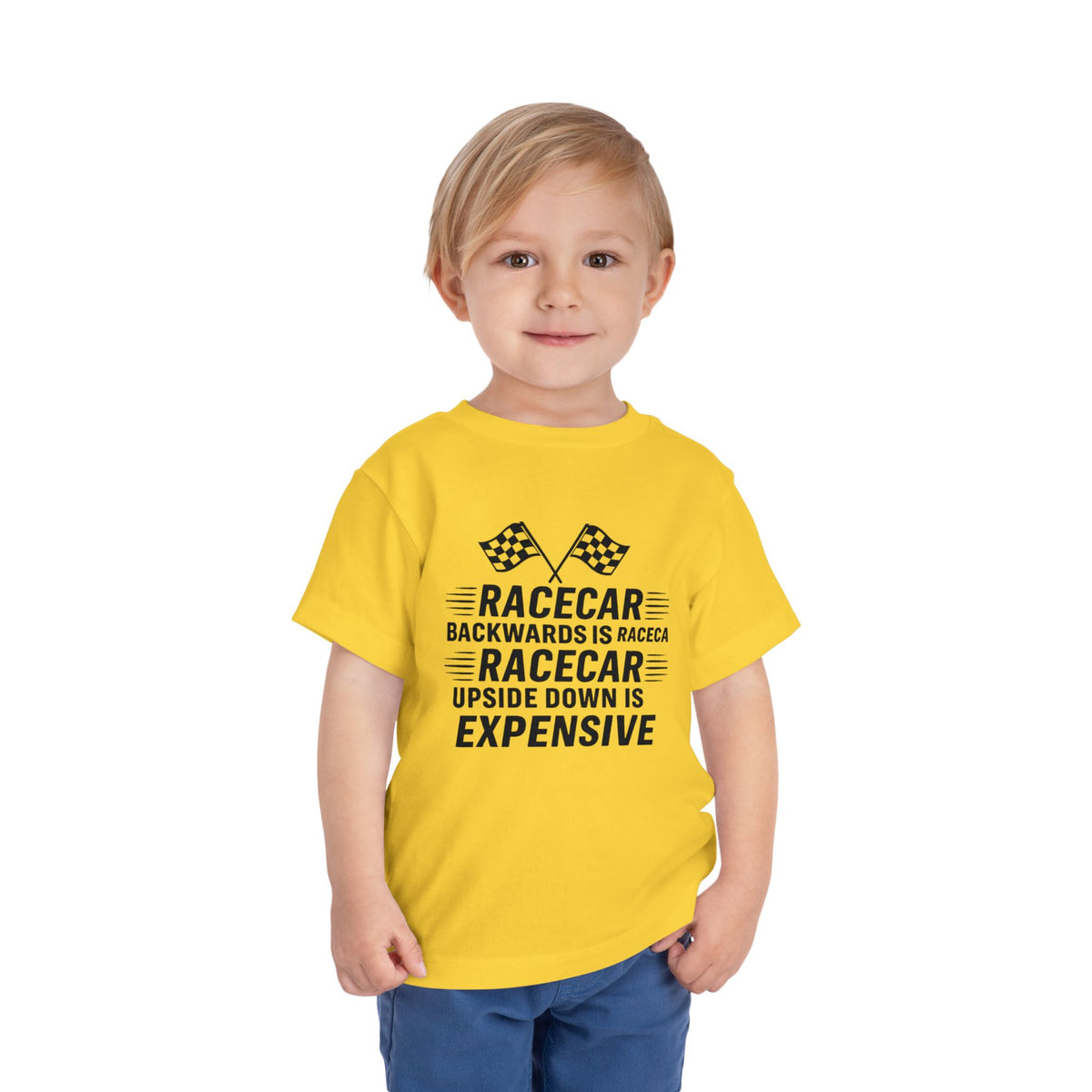 Racecar Backwards Toddler Unisex Short Sleeve Crewneck Tee