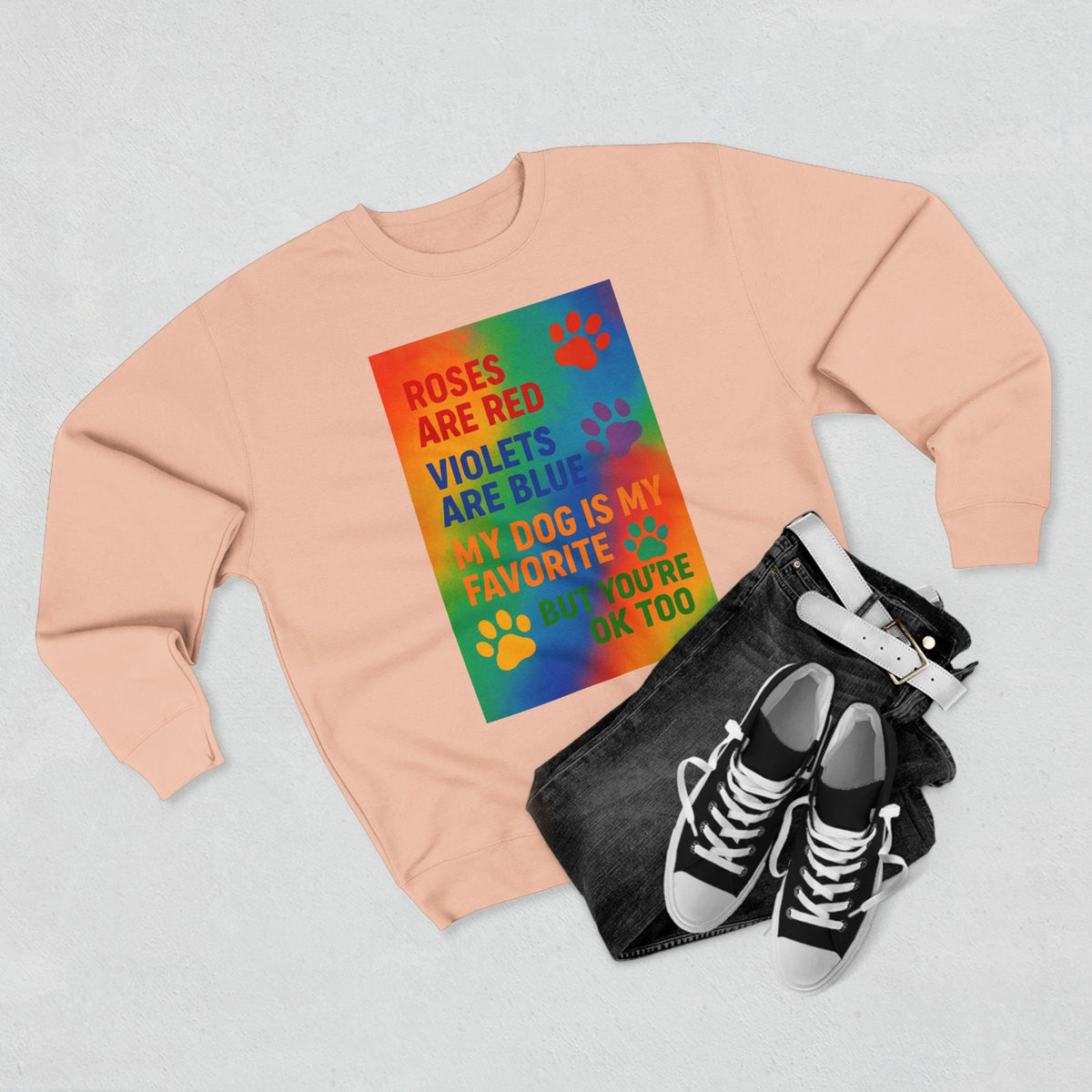 Roses Are Red Dog Unisex Crewneck Sweatshirt