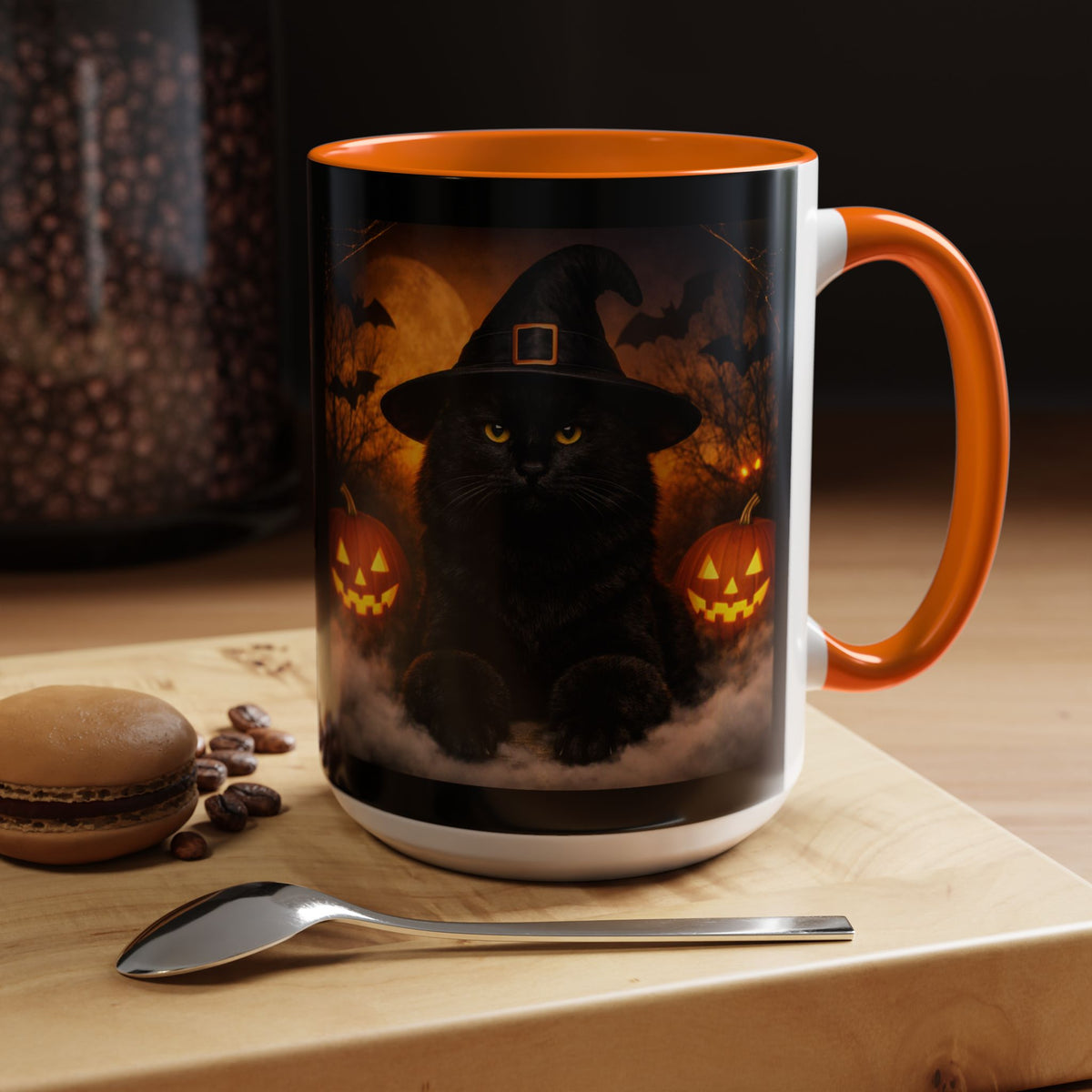 Witch Hat Pack Cat 2-Tone Coffee Mug