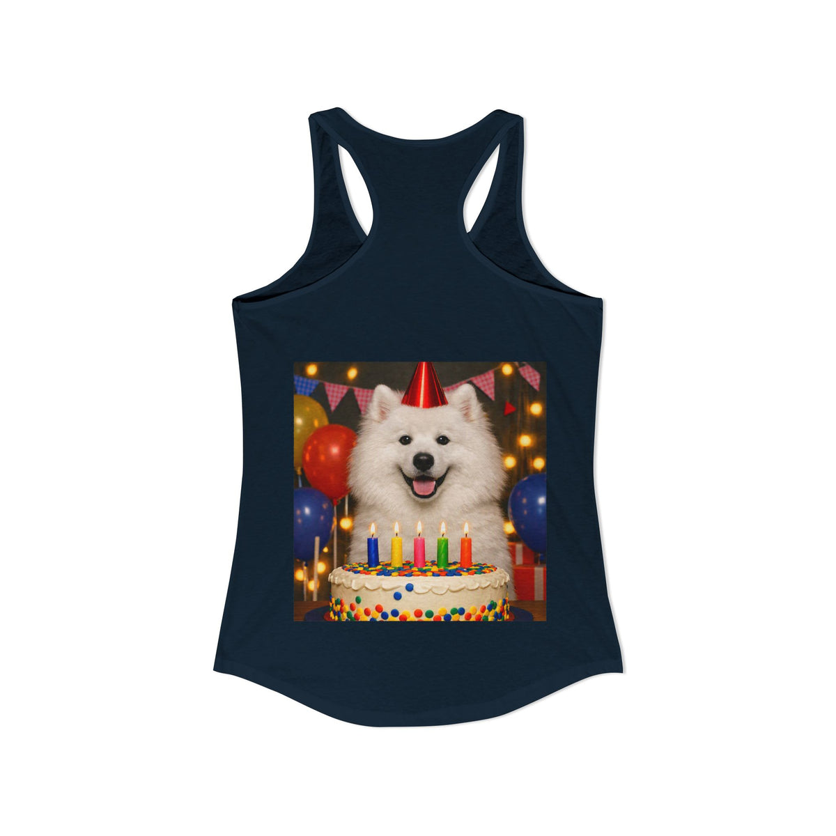 Birthday Buddy Samoyed Women's Racerback Tank